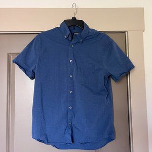 Express Mens' Blue Short Sleeve Button Up Shirt Medium